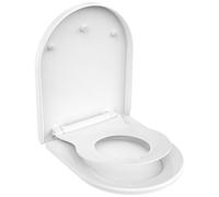 Family Toilet Seat, MUJIUSHI Soft Close Toilet Seat with Built-in Child Seat, Potty Training 2 in 1 Seat with Quick Release, Simple Top Fixing, Non-Slip Anti-Bacterial U/D Shape Toilet Cover White