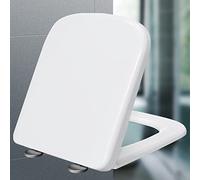 Family Toilet Seat Soft Close Toilet Seats Soft Closing Toilet Lid Top Fixing Square WC Loo Seat Toilet Lid, Premium Universal Loo Seat,white-34 * 43.5cm
