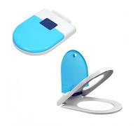 Family Toilet seat、Toilet seat with Child seat Built in、Potty Training Toilet seat、Quick Release、Adjustable Hinge、 Anti Slip and Antibacterial U/D Shaped Toilet lid、 Blue