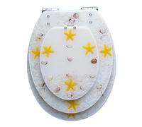 Family Toilet Seat with Quick-Release Soft Close, 2 in 1 Potty Training Toilet Seat for Toddler, Removable for Cleaning(Purple) (White 42x36 cm)