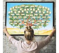 Family Tree Chart, Wall Poster, Family Tree, 6 Generations Family Tree, Blank Fill in the 6 Generations Genealogy Ancestor Board, Poster , for Family