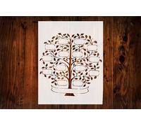 Family Tree Custom Stencil, Reusable & Sturdy, 8.5" x 11" for Genealogy Projects, Crafts & DIY Decor