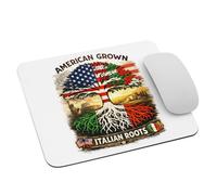 Family Tree Italy Flag Theme American Grown Italian Roots Mouse Mat Soft Mouse Pad Comfortable Mousepad For Home Laptop Studying 25X30Cm