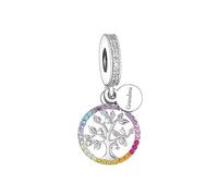 Family Tree Of Life Rainbow Mum Dad Sister Auntie Grandma Daughter Charm Bead Pendant 925 Sterling Silver Compatible With Pandora Charm Moments Bracelet (Grandma Tree Of Life)