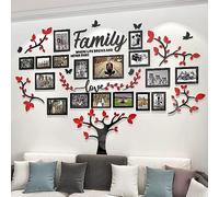 Family Tree Photo Frame Stickers for Wall DIY 3D Tree Wall Stickers Living Room Tree Wall Sticker Tree of Life Wall Art for Living Room Wall Decorations for Bedrooms (207x146cm, Red)