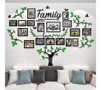 Family Tree Photo Frame Stickers for Wall DIY 3D Tree Wall Stickers Living Room Tree Wall Sticker Tree of Life Wall Art for Living Room Wall Decorations for Bedrooms (207x146cm, Green)