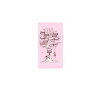 Family Tree Pink Grandchildren Printed Cotton Fabric Panel - Michael Miller