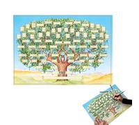 Family Tree Poster Fillable on Generations Chart for Handwriting Art Design Personal Story | Family Chart Photos and Names with Clear Structure Canvas