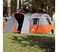 Family Tunnel Tent 550x520x189/201cm Grey 185T Polyester PU 16-Person Waterproof