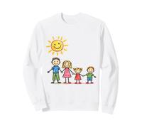 Family Under Smiling Sun Cute Parent Child Art Sweatshirt