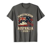 Family Vacation Australia 2026 - Sydney, Kangaroo, T-Shirt, Men, Asphalt Grey, Medium