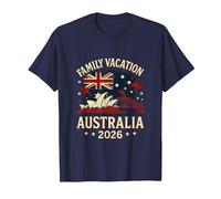 Family Vacation Australia 2026 - Sydney, Kangaroo, T-Shirt, Men, Navy Blue, Medium