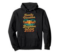 Family Vacation Brighton 2025 Retro Sunset Tropical Design Pullover Hoodie