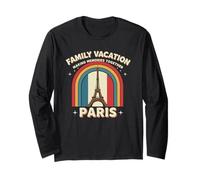 Family Vacation France Paris Eiffel Tower Retro Travel Long Sleeve T-Shirt