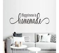 Family Wall Stickers for Living Room: Inspirational Home Quotes Vinyl Art Wall Decals for Kitchen Dining Room Bedroom Bathroom Apartment - Happiness is Homemade 25" X 7"