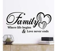 Family Where Life Begins Love Never Ends Wall Quote Sticker Motivational Living Room Decal Art Kitchen Stickers Bedroom Decor Quotes Tree Decoration Kid Photo Office Decals Vinyl Picture Home Mural
