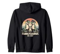 Familysaurus Est 2027 Retro Dinosaur Family Zip Hoodie