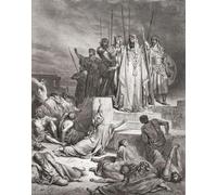 Famine in the land of Samaria. A visual interpretation of the verse in 2 Kings 6:25 which tells the result of the siege of Samaria by Ben-hadad king of Aram. After a work by Gustave Dore. Poster Print