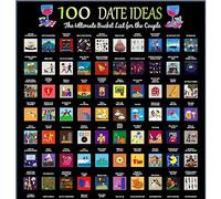 FAMINESS 100 Dates Scratch Off Poster Bucket List Scratch Poster 100 Things to do for Couple’s Best Valentines Day Gift for Anniversary Girlfriend or Boyfriend