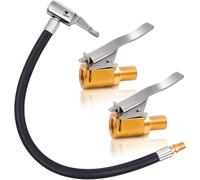 FAMINESS 3PCS Tyre Inflator Adaptor Set 2PCS 8mm Brass Tyre Valve Air Pump Clip and 1PCS 30cm Tyres Pump Hose Tire Inflation Hose Adapter Car Pumps Accessories Thread Nozzle Adapters for Car Bike