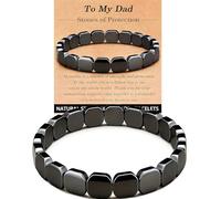 FAMINESS Hematite Bracelet To My Dad Hematite Bracelet for Men, Be Focused, Strong, and Ready to Take on Anything, Wristband for Men