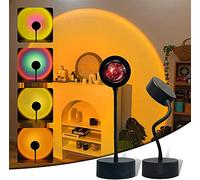 FAMINESS Sunset Lamp Sunset Light Projector Atmosphere Lamp 360 Degree Sunset Projection Lamp Dimmable LED Night Light Projector for Kids Bedroom/Room Decor/Arts/Photography