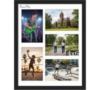 FamiPrts 11x14 Collage Picture Frame, 4x6 Photo Frames Multiple Pictures | Displays Five 4x6 inch Photos, or One 11x14 Photos (Without Mat) Wall Decor Wall Hanging or Tabletop, Black
