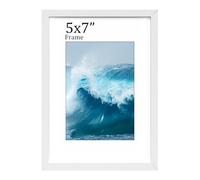FamiPrts 5x7 Frame, Wooden Picture Frames 5x7, Versatile White Frame, Dual Orientation (Landscape/Portrait), Includes Wall Hooks - Wall Mount for Home, Office, Gallery