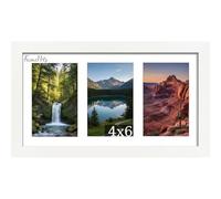FamiPrts 8x16 Collage Picture Frame, 4x6 Photo Frames Multiple Pictures, Displays Three 4x6 inch Photos, or One 8x16 Photos (Without Mat) Wall Decor Wall Hanging or Tabletop, White