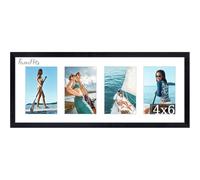 FamiPrts 8x20 Collage Picture Frame, 4x6 Photo Frames Multiple Pictures, Displays Four 4x6 inch Photos, or One 8x20 Photos (Without Mat) Wall Decor Wall Hanging or Tabletop, Black