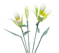 Famiredo Lily Flower Building Kit for Adults, Flower Bouquet Building Block Set, Artificial Flowers Mini Building Bricks for Gifts/Home Decor, Botanical Collection (White)