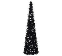 FAMIROSA Artificial Retractable Christmas Tree 150 cm Pet Black