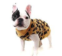 FAMKIT Dog Sweater Pet Winter Knitwear Leopard Pattern Puppy Warm Clothes