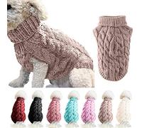 FAMKIT Pet Dog Turtleneck Knitting Sweater Coat, Pet Dog Clothes Warm Pullover Knitwear(Only Suitable for Small or Medium-Sized Dogs//Large Dogs Don't Buy!!!)