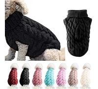 FAMKIT Pet Dog Turtleneck Knitting Sweater Coat, Pet Dog Clothes Warm Pullover Knitwear(Only Suitable for Small or Medium-Sized Dogs//Large Dogs Don't Buy!!!)