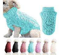 FAMKIT Pet Dog Turtleneck Knitting Sweater Coat, Pet Dog Clothes Warm Pullover Knitwear(Only Suitable for Small or Medium-Sized Dogs//Large Dogs Don't Buy!!!)