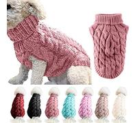 FAMKIT Pet Dog Turtleneck Knitting Sweater Coat, Pet Dog Clothes Warm Pullover Knitwear(Only Suitable for Small or Medium-Sized Dogs//Large Dogs Don't Buy!!!)