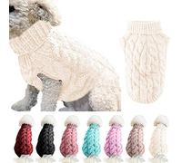 FAMKIT Pet Dog Turtleneck Knitting Sweater Coat, Pet Dog Clothes Warm Pullover Knitwear(Only Suitable for Small or Medium-Sized Dogs//Large Dogs Don't Buy!!!)