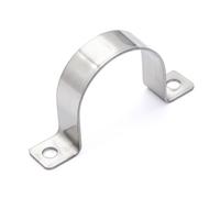 FamlTol 2 Hole Conduit Clips 304 Stainless Steel Pipe Clip Heavy Duty Pipe Clamp U Shaped Brackets for Water Pipes, Gas Pipes Fixing 10 Pcs Ø 40mm