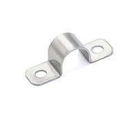 FamlTol 20 Pcs Cable Clips 304 Stainless Steel Wire Mesh Clips Mini Size Pipe Clamp for Outdoor Barbed Wire and Cable Fixing Ø 6 mm