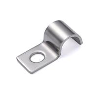 FamlTol Conduit Pipe Clips Ø 5 mm, 304 Stainless Steel P Clips Mounting Brackets, Metal U Pipe Clamps with One Hole for Wire Tidy & Small Pipe | 25 pcs