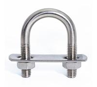 FamlTol M8 U-Bolts 1 inch Wide, Steel U Clamps Heavy Duty, Round U Bolt Bracket with Hex Nut, Plate for Pipes and Conduit Fixing | M8 x 25mm | 2 Sets