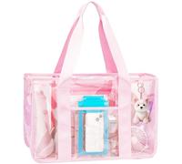 Fammart Unisex Womens Iridescent Clear Beach Bag Fashion | Waterproof Sandproof, Zipper Closure, 5 Pockets Beach Tote for Swim Boat Summer Beach Waterpark Travel Cruise Essentials 2026