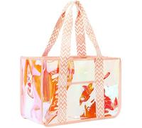 Fammart Unisex Womens Iridescent Clear Beach Bag Fashion | Waterproof Sandproof, Zipper Closure, 5 Pockets Beach Tote for Swim Boat Summer Beach Waterpark Travel Cruise Essentials 2026