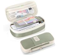 FAMOMI Large Capacity Pencil Case with Zipper, Aesthetic Pencil Pouch, Portable Stationery Organizer Bag for Teen and Adults, Big Pencil Bag for College, Office, Travel