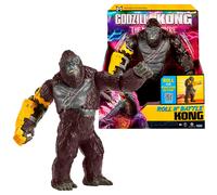 MonsterVerse Godzilla x Kong Official Giant Kong Roll N Battle Figure - 11-Inch Movie-Accurate King of Skull Island Toy with Wheel & Turnable Torso - Action Figure for Kids & Collectors - Ages 4+
