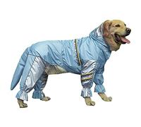 FAMOUHOME Waterproof Puppy Dog Raincoats with Hood, Leg Trouser Suit, Lightweight Dogs Waterproof Jacket with Hood and Collar Hole, Four-Leg Rain Gear Jumpsuit for Puppies (4XL,Blue)
