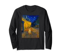 Famous Artist Painting Cafe Terrace At Night With Cat Humor Long Sleeve T-Shirt