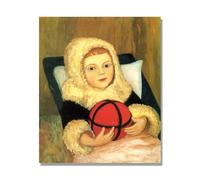 Famous Artist Prints, (Child with Ball) by Gabriele Münter, Landscape Canvas Prints Reproductions Poster for Home Decor 40x48cm-15.7x18.9in Only Canvas