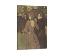 Famous Artwork Poster La Goulue And Her Sister by Henri De Toulouse Lautrec Wall Art Picture Canvas Prints Bedroom Living Room Decor 20x30inch(50x75cm)